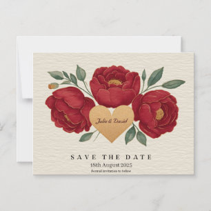 Elegant Floral Save the Date Card