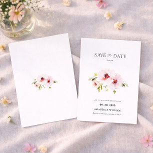Elegant Floral Save The Date Card