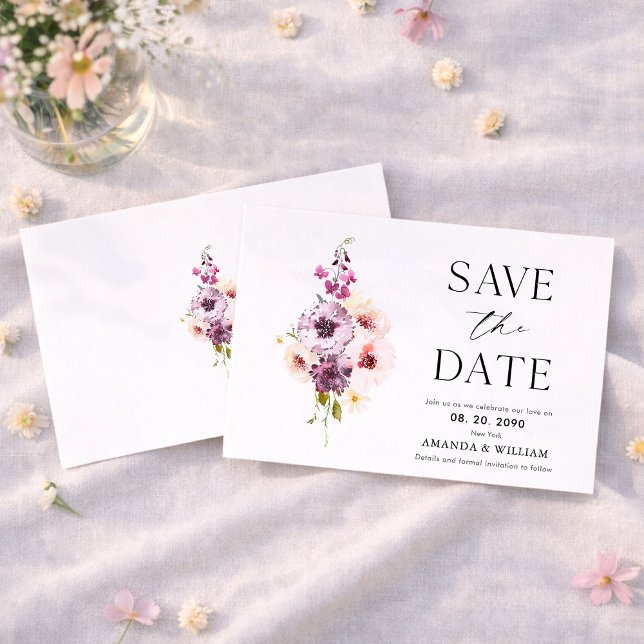 Elegant Floral Save The Date Card (Creator Uploaded)