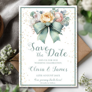Elegant Floral Save the Date Card