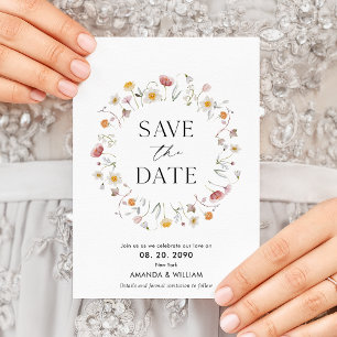 Elegant Floral Save The Date Card