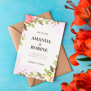 Elegant Floral Save The Date Invitation