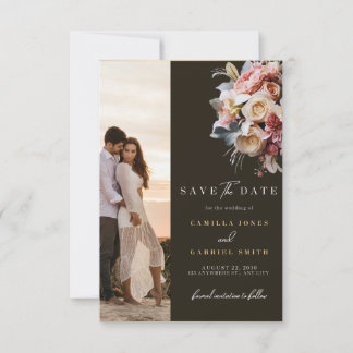 Elegant Floral Save the Date Modern Wedding Card
