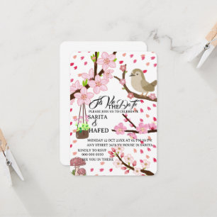 Elegant floral save the date template, wildflower 