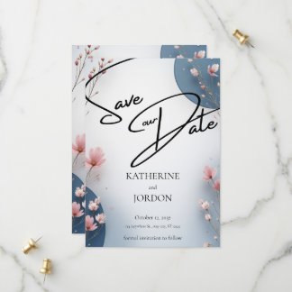 Elegant Floral Save the Date Wedding Card