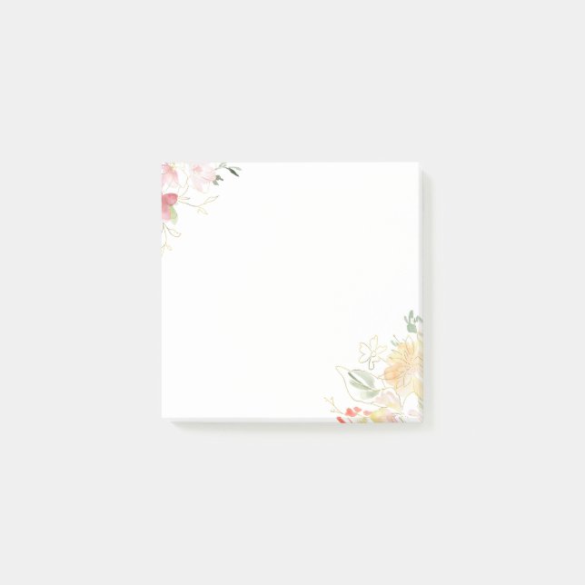 elegant floral school teacher post-it notes (Front)