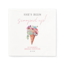 Elegant Floral Scooped Up Ice Cream Bridal Shower
