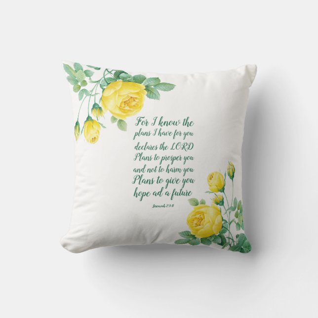 Elegant Floral Scripture 29:11  Cushion (Front)