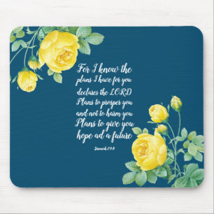 Elegant Floral Scripture 29:11 Mouse Pad