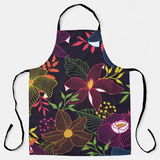 Elegant floral seamless pattern, artistic design. apron (Front)