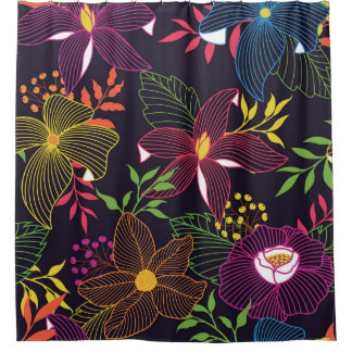 Elegant floral seamless pattern, artistic design. shower curtain