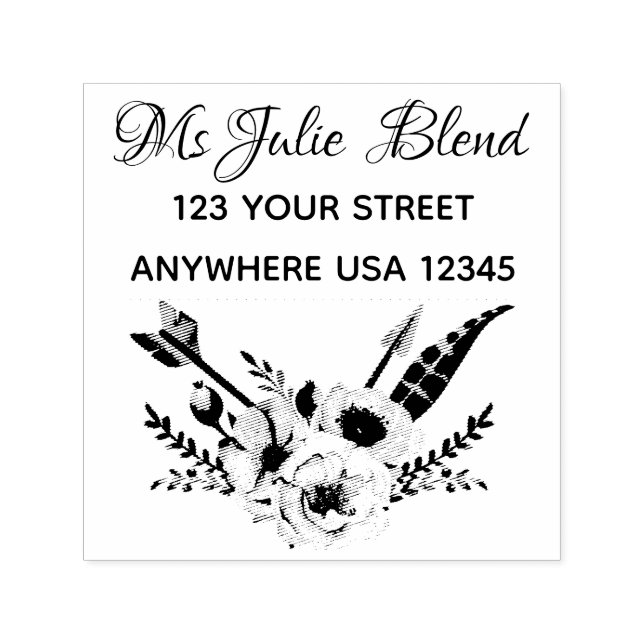 Elegant Floral Self-inking Stamp (Design)