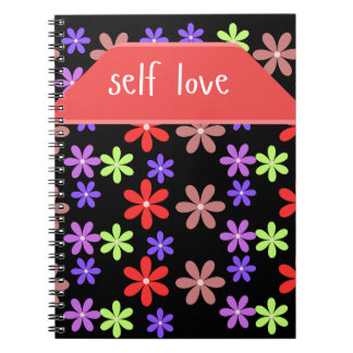 Elegant Floral Self Love Aesthetic Spiral Notebook