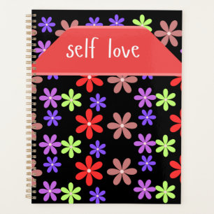 Elegant Floral Self Love Aesthetic Spiral Notebook Planner