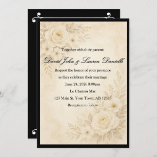 Elegant Floral Sepia Invitation