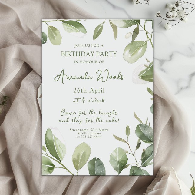 Elegant Floral Serenity Birthday Celebration Invitation (Creator Uploaded)