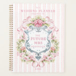 Elegant Floral Shower Crest | Wedding Planner<br><div class="desc">Keep track of all your wedding appointments with this elegant watercolor monogram planner. Text says "This wedding planner belongs to the future Mrs" with a place to personalise with a name and a year.

Colours include,  light blue,  pink and grey.</div>