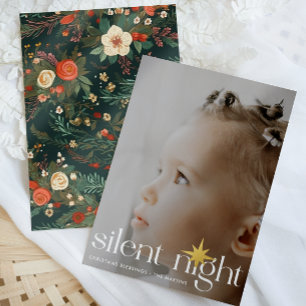 Elegant Floral Silent Night Christmas Star Photo