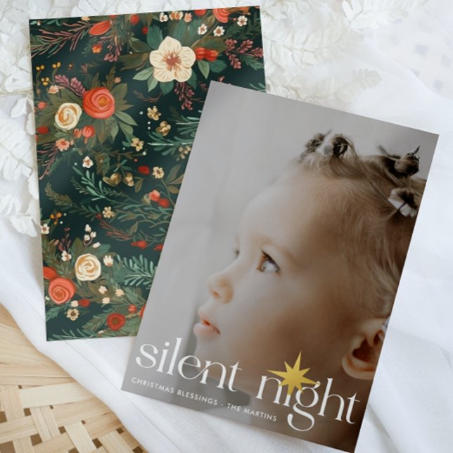Elegant Floral Silent Night Christmas Star Photo (Creator Uploaded)