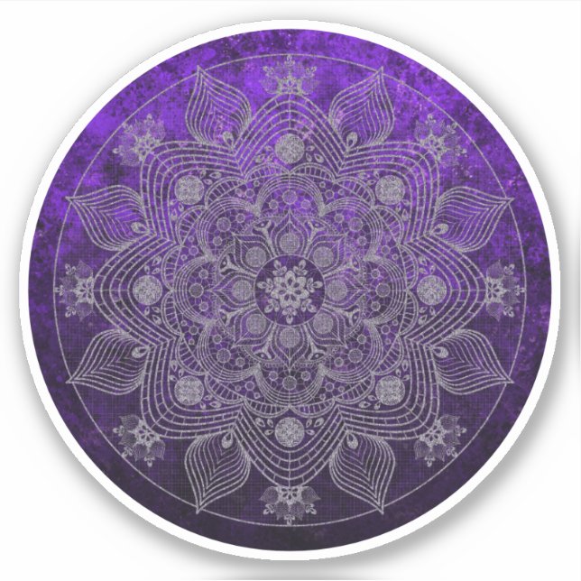 Elegant Floral Silver & Purple Mandala (Front)