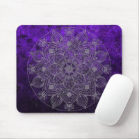 Elegant Floral Silver & Purple Mandala Namaste