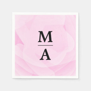Elegant Floral Simple Chic Pink Marble Effect Napkin