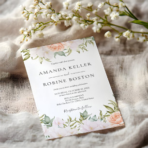 Elegant Floral Simple Wedding Invitation