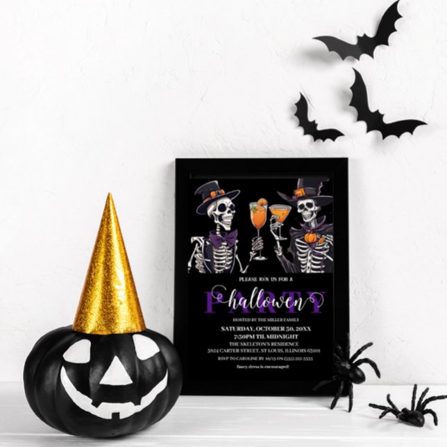 Elegant Floral Skull Adult Halloween Party Invitat Invitation (Creator Uploaded)