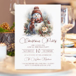 Elegant Floral Snowman Christmas Party Invitation<br><div class="desc">This elegant Christmas party invitation features an elegant watercolor rose floral snowman. Features Christmas in Red elegant script font on a white background. Perfect for celebrating the holidays in style, this invitation is sure to impress your guests. The invitation can be personalised to include your party details, and any other...</div>