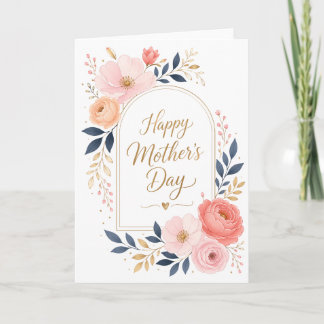 Elegant Floral Soft Pink Happy Mother’s Day Card