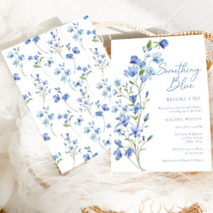 Elegant Floral Something Blue Bridal Shower Invitation