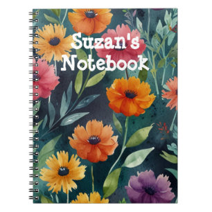 Elegant Floral Spiral Notebook
