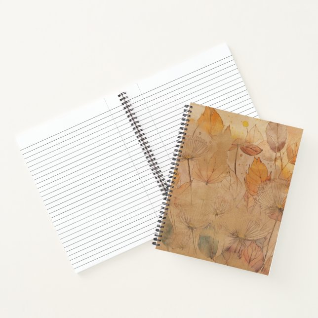 Elegant Floral Spiral Notebook with Ruled Lines  (Inside)