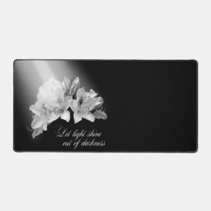 Elegant Floral Spiritual Inspirational Verse Photo Desk Mat