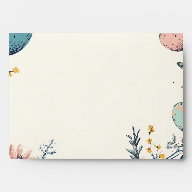 Elegant Floral Spring Easter Egg Hunt  Envelope (Front)