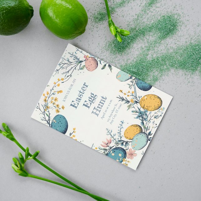 Elegant Floral Spring Easter Egg Hunt Invitation (Creator Uploaded)