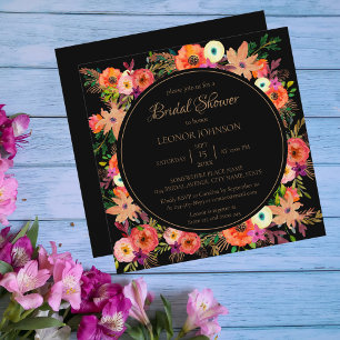 Elegant Floral Square Bridal Shower Invitation