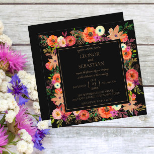 Elegant Floral Square Wedding Invitation