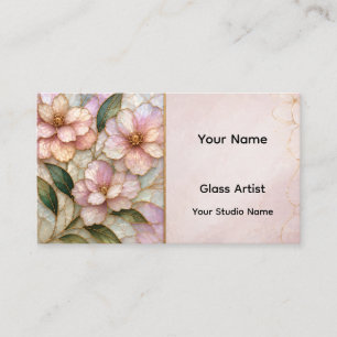 Elegant Floral Stained Glass Business Card   Custo