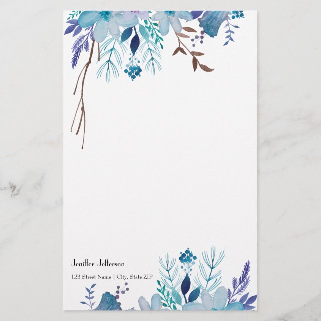 Elegant floral Stationery (Front)