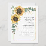 Elegant Floral Sunflowers 80th Birthday Party Invitation<br><div class="desc">80th Birthday Party Sunflower Eucalyptus Invitation you can easily customise by clicking the "Personalise" button. Perfect for birthdays,  bridal showers,  and much more</div>
