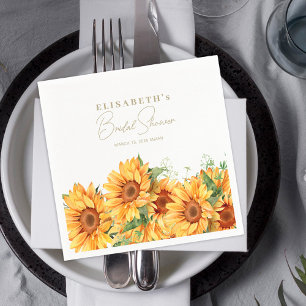 Elegant floral sunflowers bridal shower  napkin