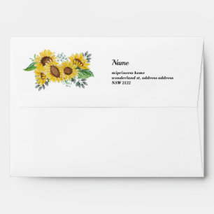elegant floral, sunflowers envelope
