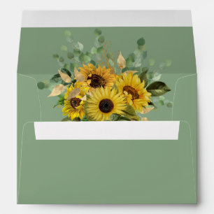 Elegant Floral Sunflowers Wedding  Envelope