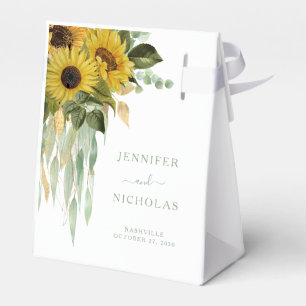 Elegant Floral Sunflowers Wedding Favour Box