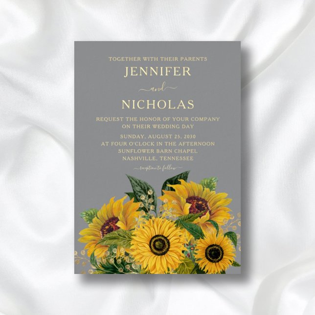 Elegant Floral Sunflowers Wedding Gold (Creator Uploaded)