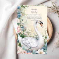 Elegant Floral Swan Blush Pink Books for Baby