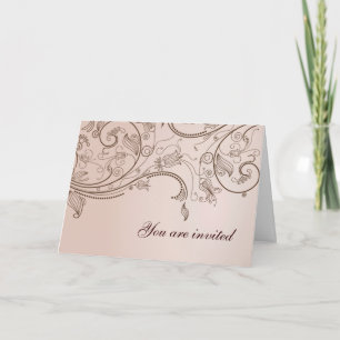 Elegant Floral Swirl Invitation