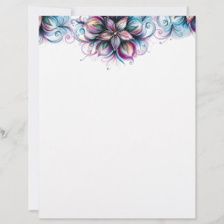 Elegant Floral Swirl Writing Paper Custom Letterhead