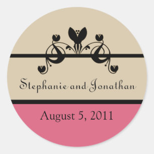 Elegant Floral Swirls Wedding Stickers